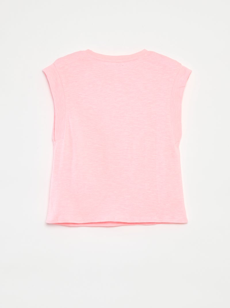 T-shirt tinta unita senza maniche ROSA - Kiabi