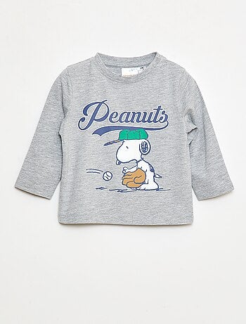 T-shirt tinta unita 'Snoopy' in cotone