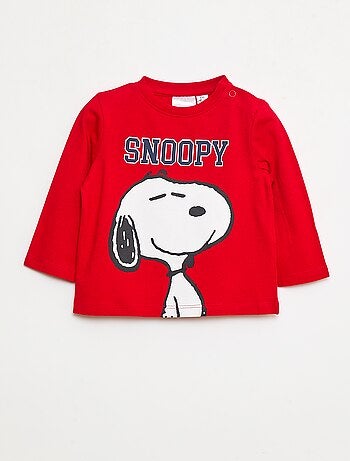 T-shirt tinta unita 'Snoopy' in cotone