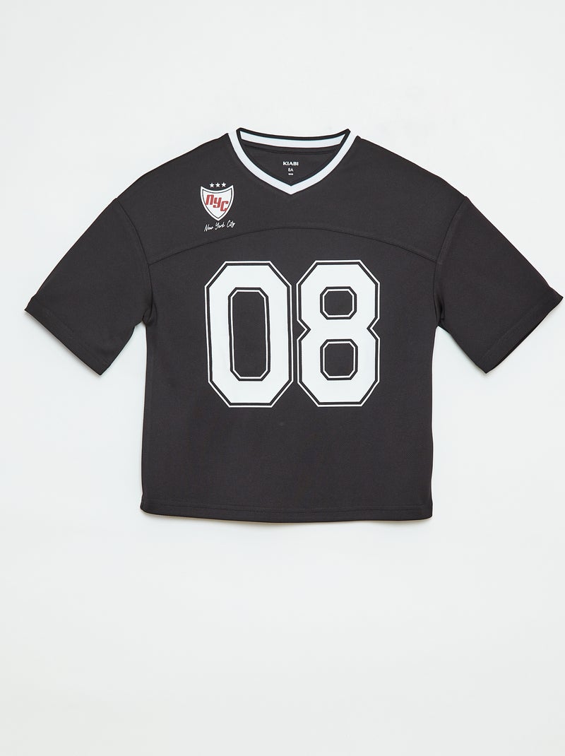 T-shirt tipo sport americano Nero - Kiabi