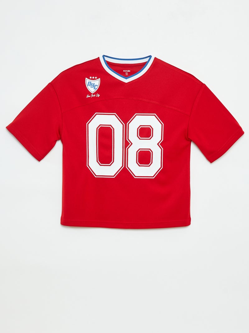 T-shirt tipo sport americano Rosso - Kiabi
