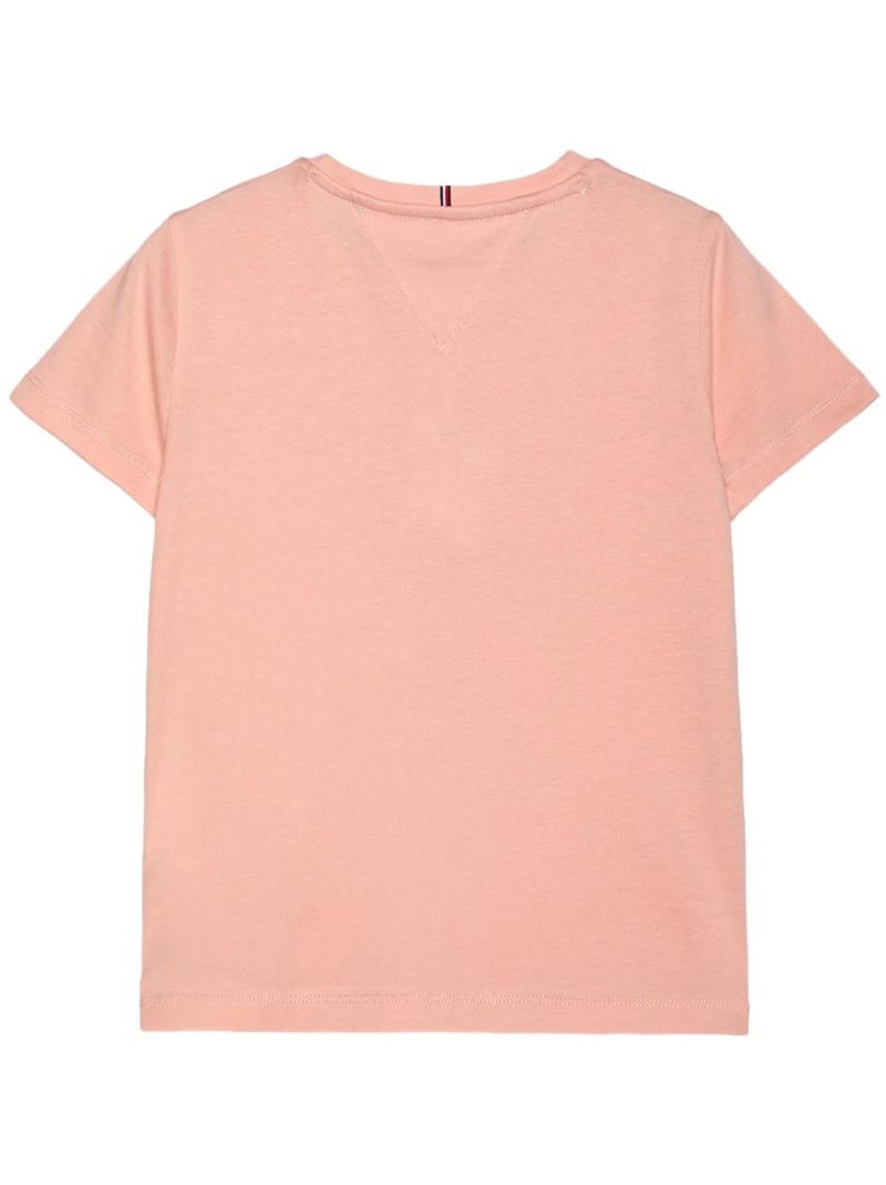 T-shirt Tommy Hilfiger da bambina con logo a lamina Rosa - Kiabi
