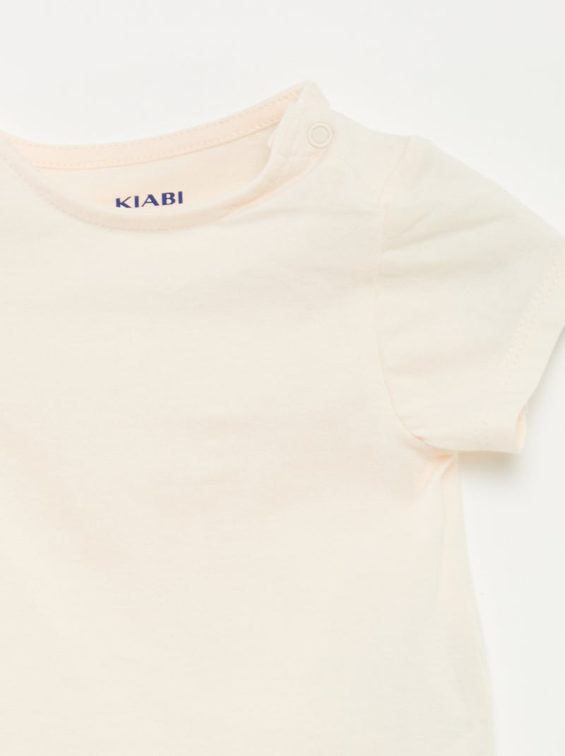 T-shirt + tuta corta con stampa a fiori - 2 pezzi ROSA - Kiabi