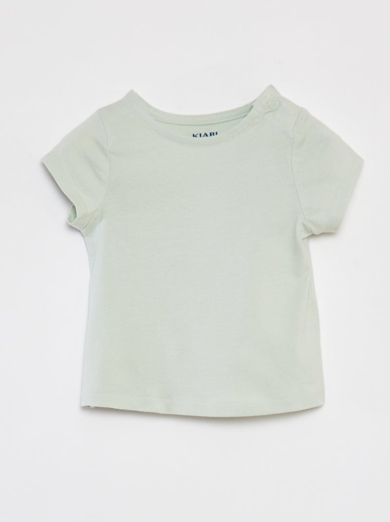 T-shirt + tuta corta con stampa a fiori - 2 pezzi VERDE - Kiabi