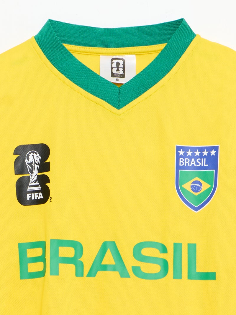 T-shirt ufficiali con licenza della Coppa del Mondo FIFA 26™ - Brasile Giallo - Kiabi