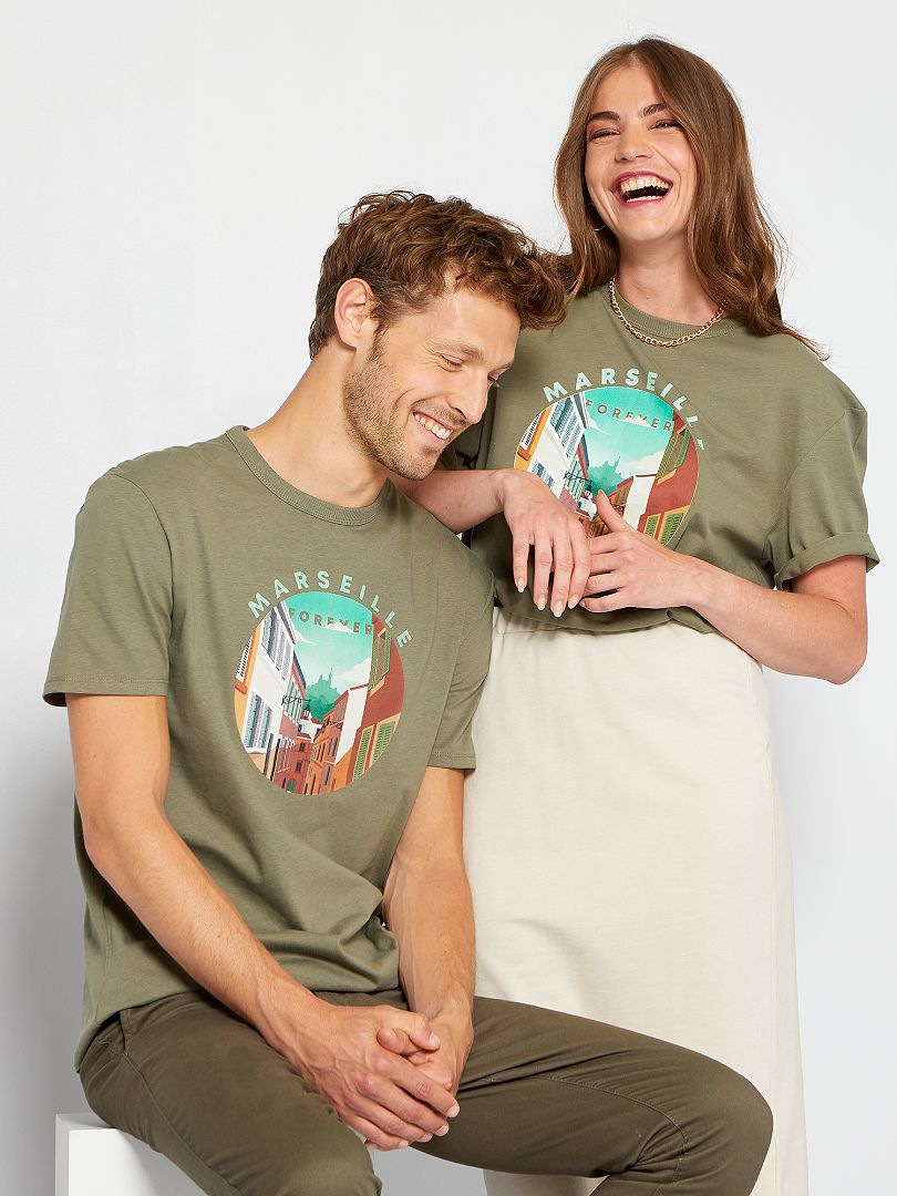 T-shirt unisex stampata VERDE - Kiabi