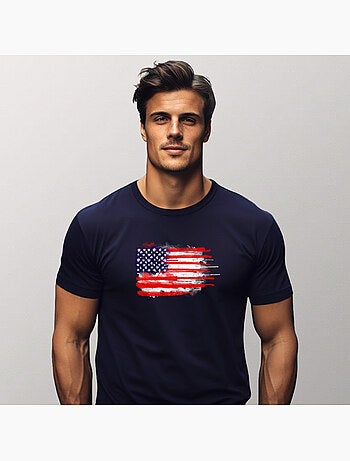 T-shirt Uomo - AMERICAN SPATTER FLAG