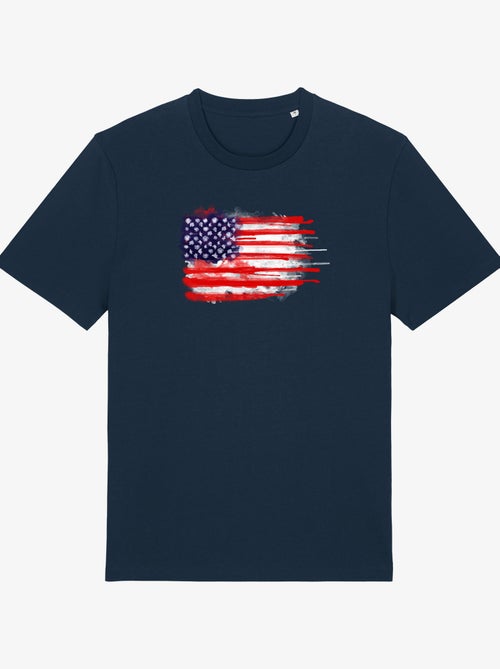 T-shirt Uomo - AMERICAN SPATTER FLAG - Kiabi