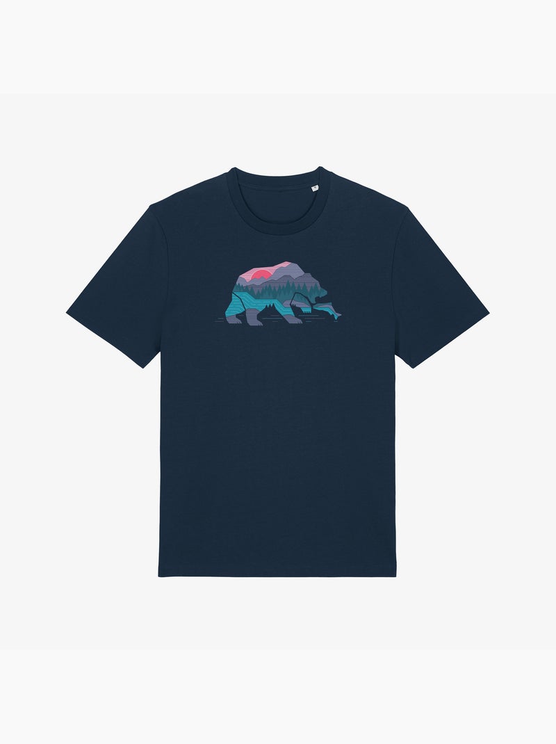 T-shirt Uomo - BEAR COUNTRY Blu marino - Kiabi