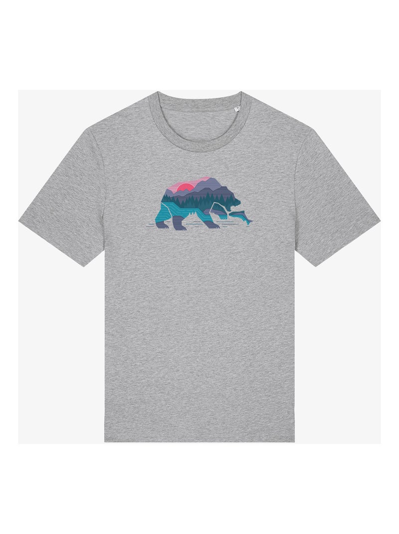 T-shirt Uomo - BEAR COUNTRY Grigio melangiato - Kiabi