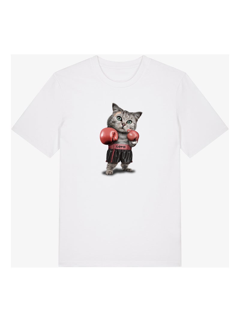 T-shirt Uomo - BOXING CAT Bianco - Kiabi