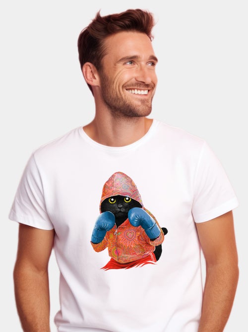 T-shirt Uomo - BOXING CAT BLACK - Kiabi