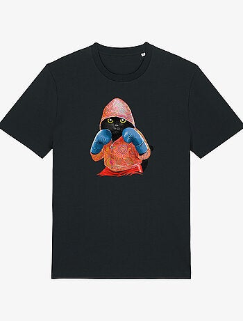 T-shirt Uomo - BOXING CAT BLACK