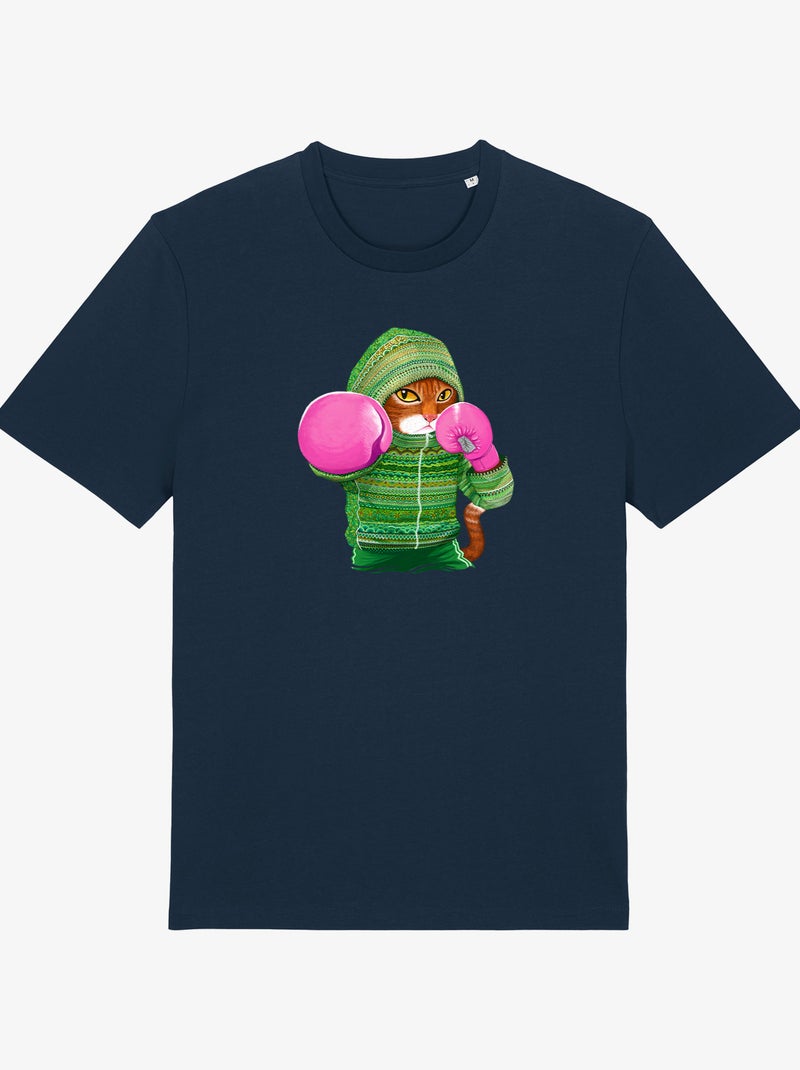 T-shirt Uomo - BOXING CAT GINGER Blu marino - Kiabi