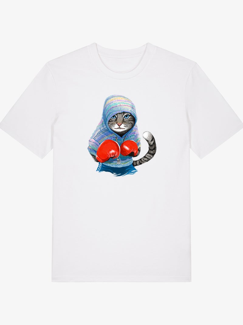 T-shirt Uomo - BOXING CAT GREY Bianco - Kiabi