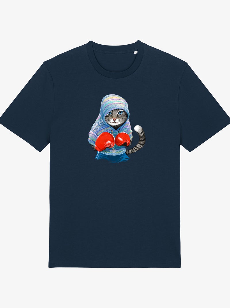 T-shirt Uomo - BOXING CAT GREY Blu marino - Kiabi