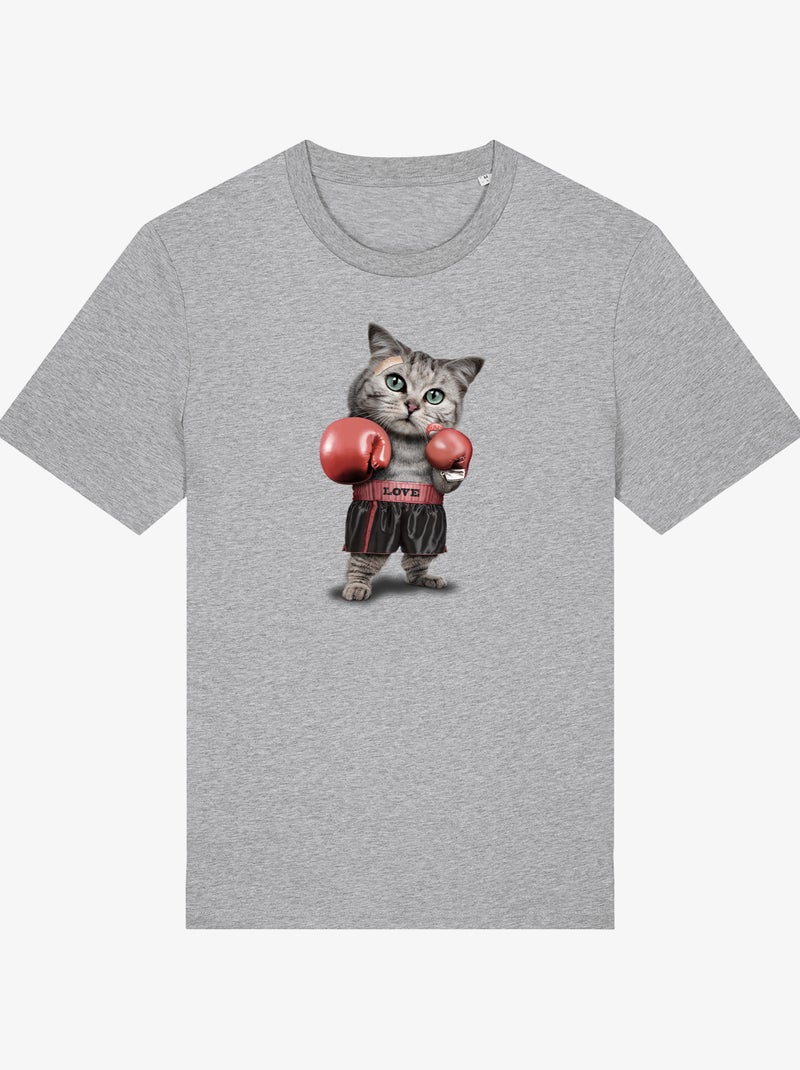 T-shirt Uomo - BOXING CAT Grigio melangiato - Kiabi