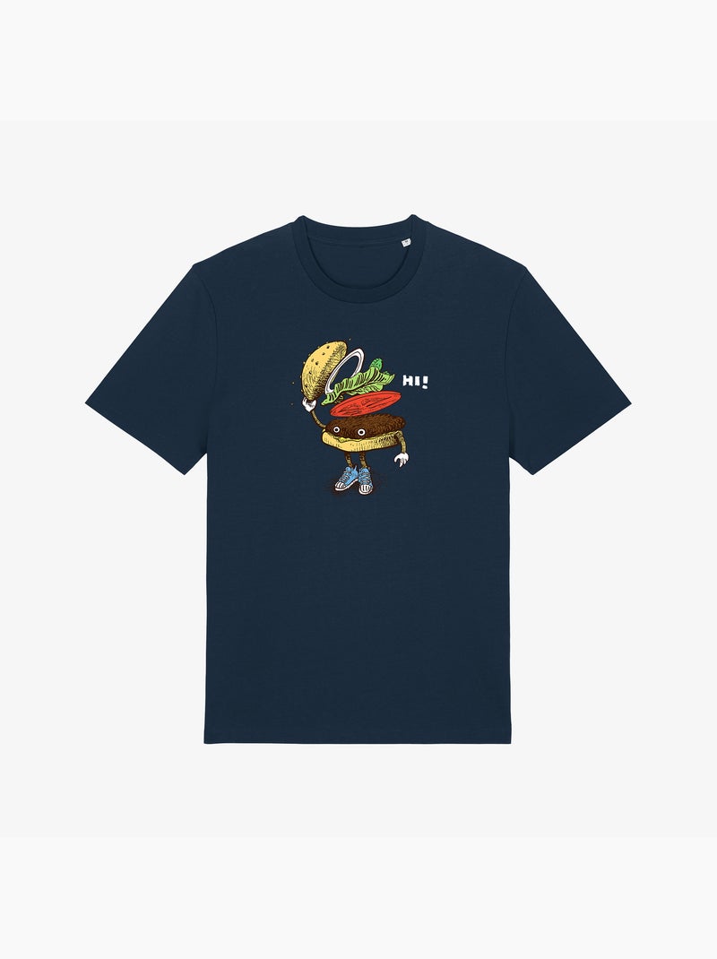 T-shirt Uomo - BURGER GREETING Blu marino - Kiabi
