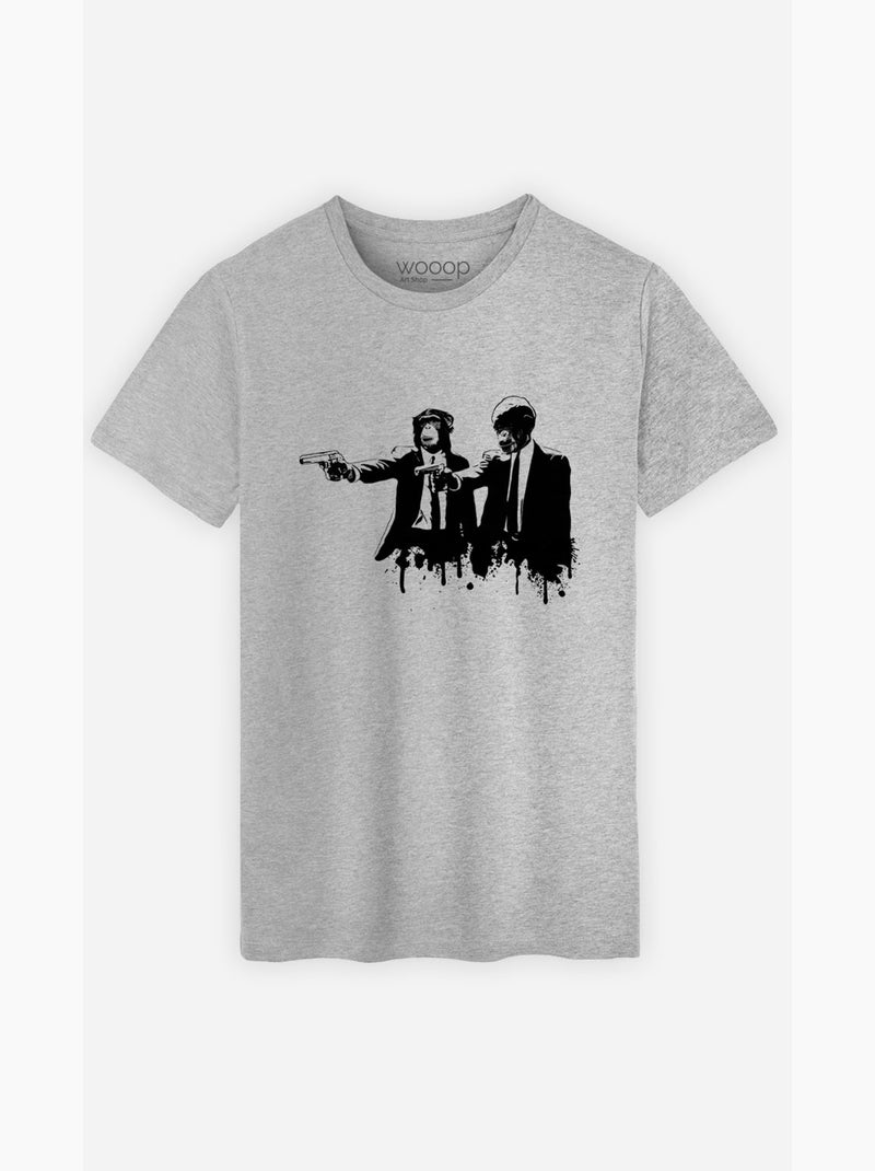 T-shirt Uomo - DIVINE MONKEY INTERVENTION Grigio melangiato - Kiabi
