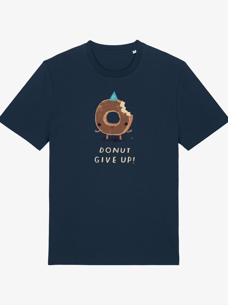 T-shirt Uomo - DONUT GIVE UP Blu marino - Kiabi