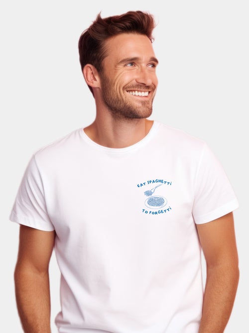 T-shirt Uomo - EAT SPAGHETTI TO FORGETTI - Kiabi