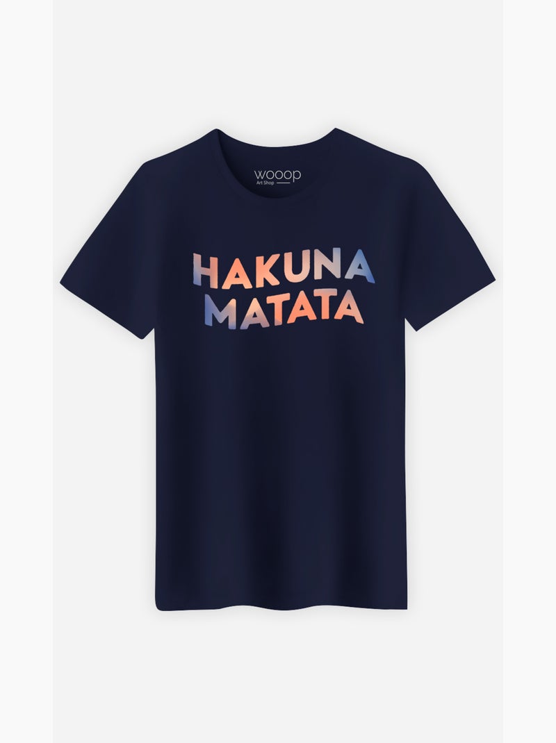 T-shirt Uomo - HAKUNA MATATA 3 Blu marino - Kiabi