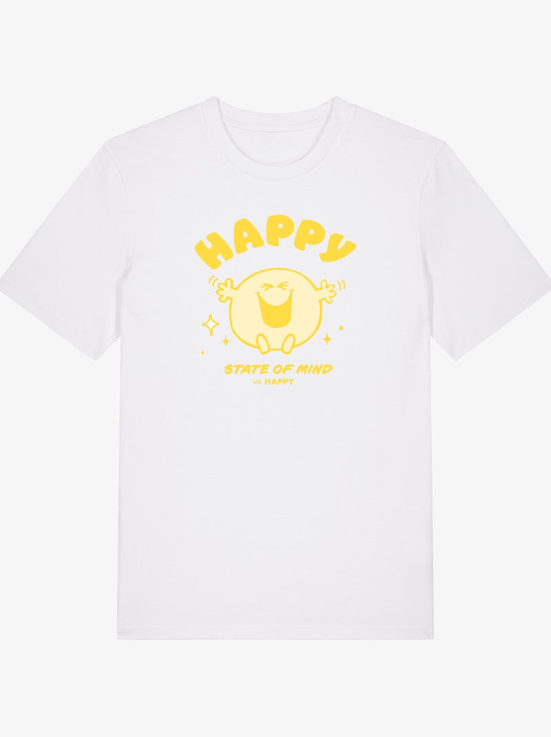 T-shirt Uomo - HAPPY STATE OF MIND Bianco - Kiabi