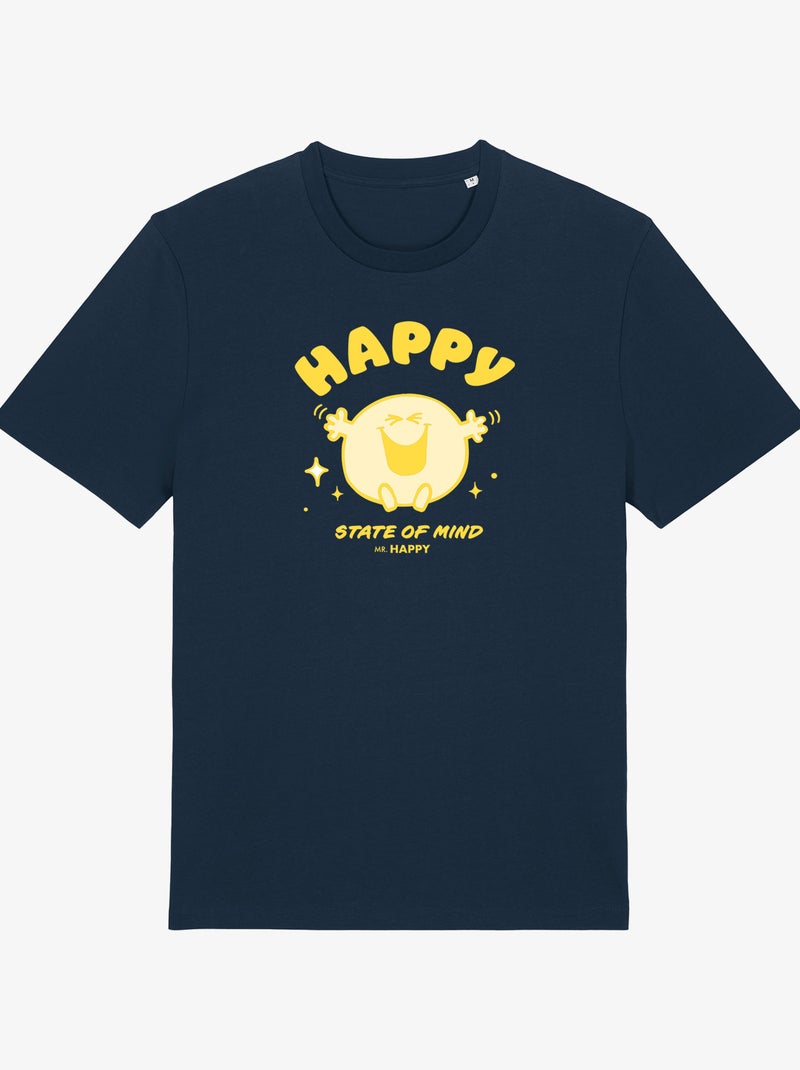 T-shirt Uomo - HAPPY STATE OF MIND Blu marino - Kiabi