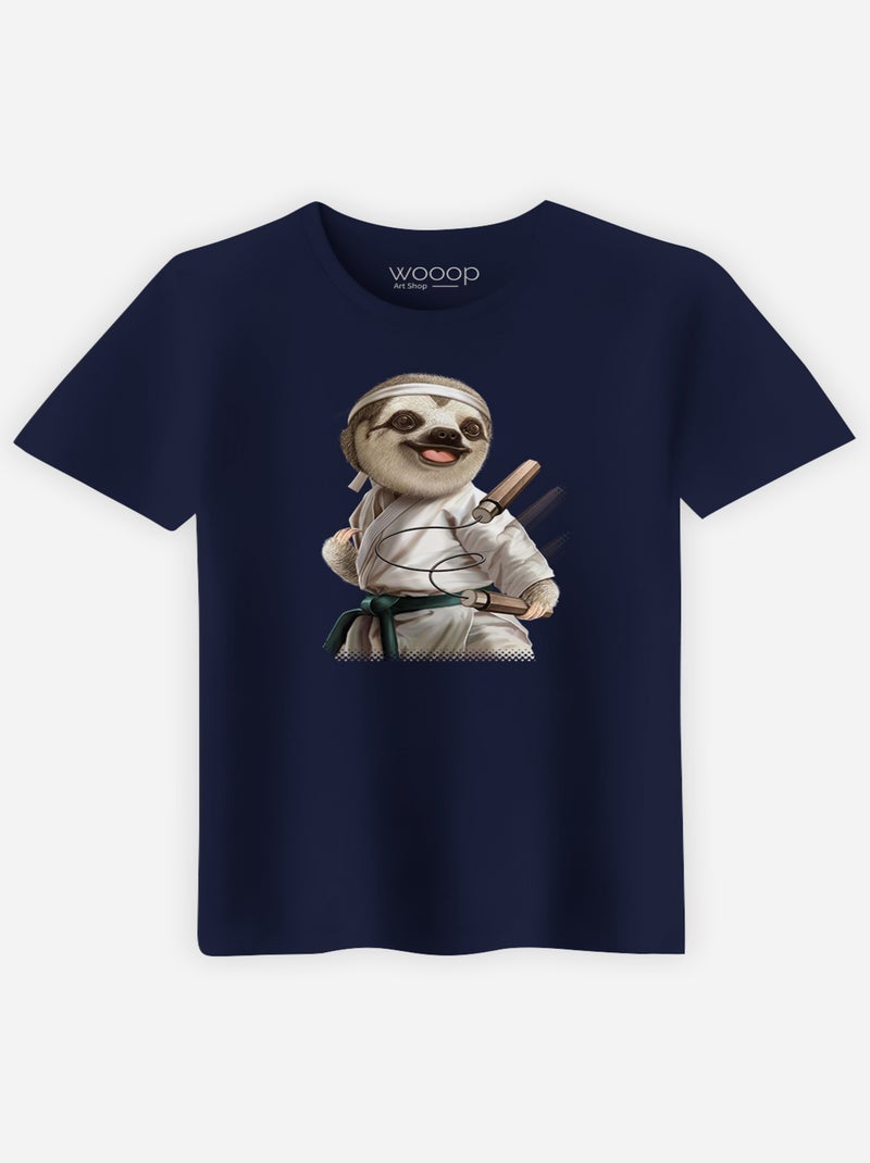 T-shirt Uomo - KARATE SLOTH Blu marino - Kiabi