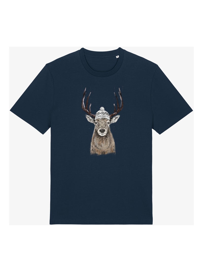 T-shirt Uomo - LET'S GO OUTSIDE Blu marino - Kiabi