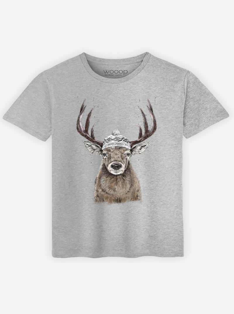 T-shirt Uomo - LET'S GO OUTSIDE Grigio melangiato - Kiabi