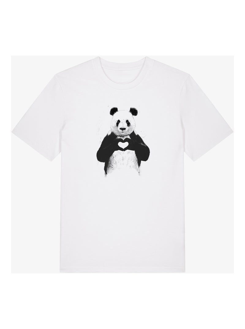 T-shirt Uomo - LOVE PANDA Bianco - Kiabi