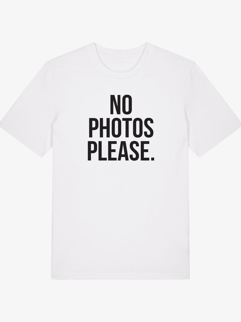 T-shirt Uomo - NO PHOTOS PLEASE Bianco - Kiabi
