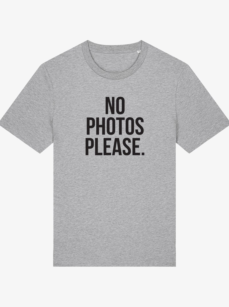 T-shirt Uomo - NO PHOTOS PLEASE Grigio melangiato - Kiabi