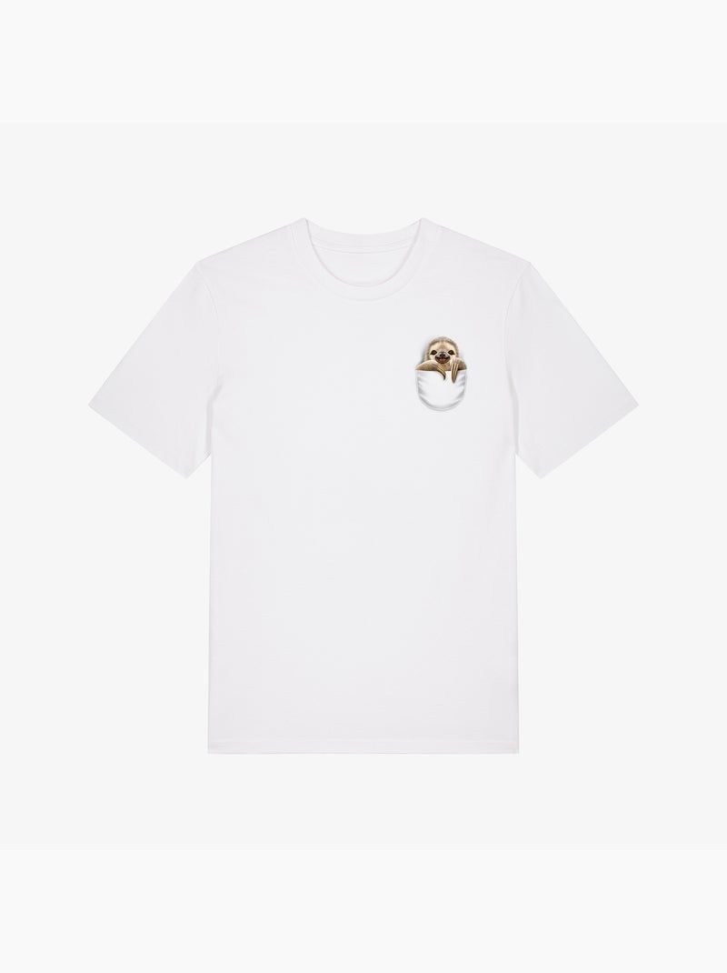 T-shirt Uomo - POCKET SLOTH Bianco - Kiabi