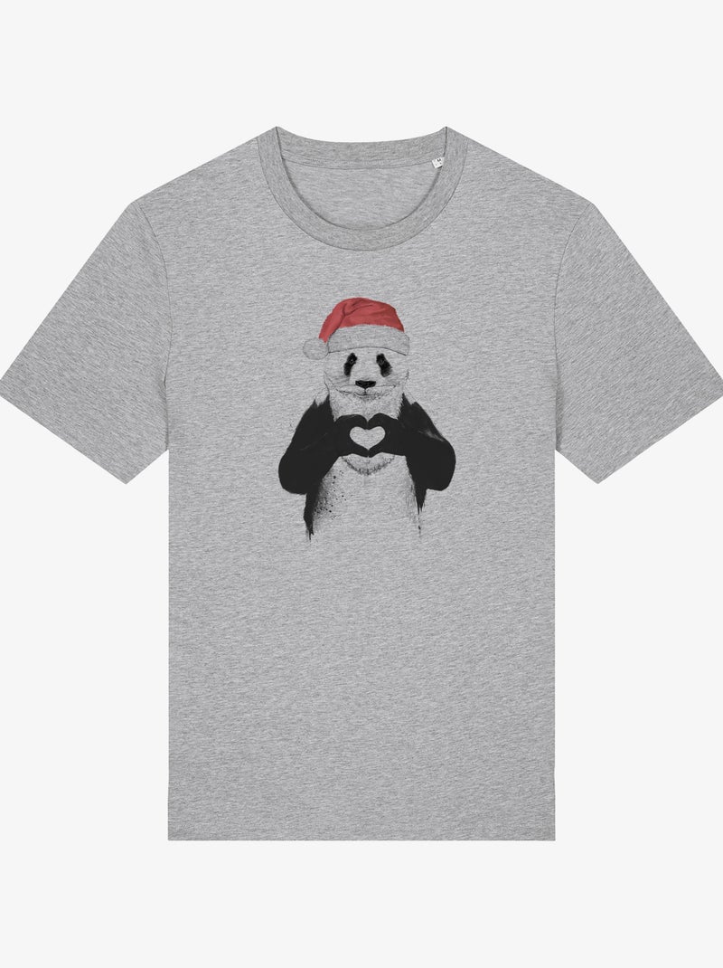T-shirt Uomo - SANTA PANDA Grigio melangiato - Kiabi