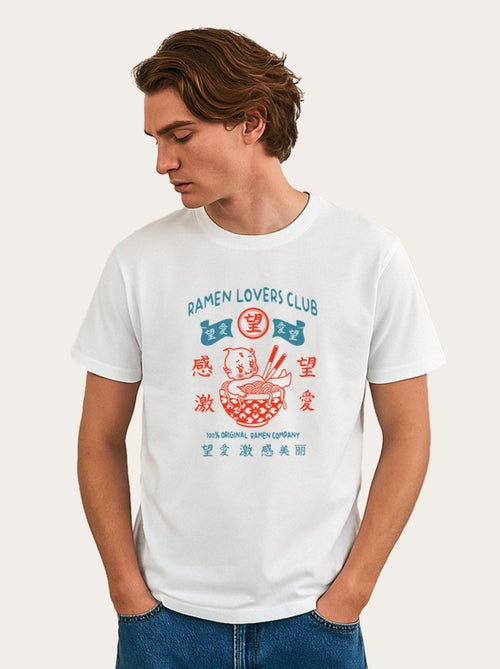 T-shirt Uomo - TORC RAMEN LOVERS CLUB BLUE RED - Kiabi