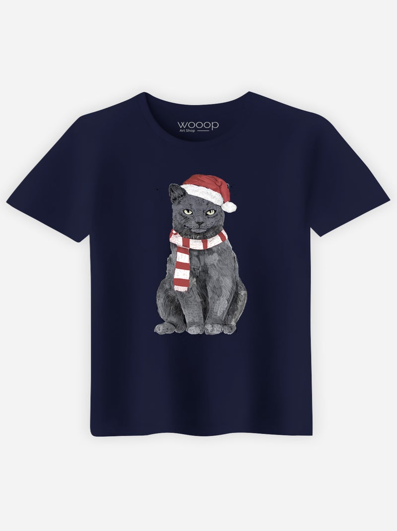 T-shirt Uomo - XMAS CAT Blu marino - Kiabi