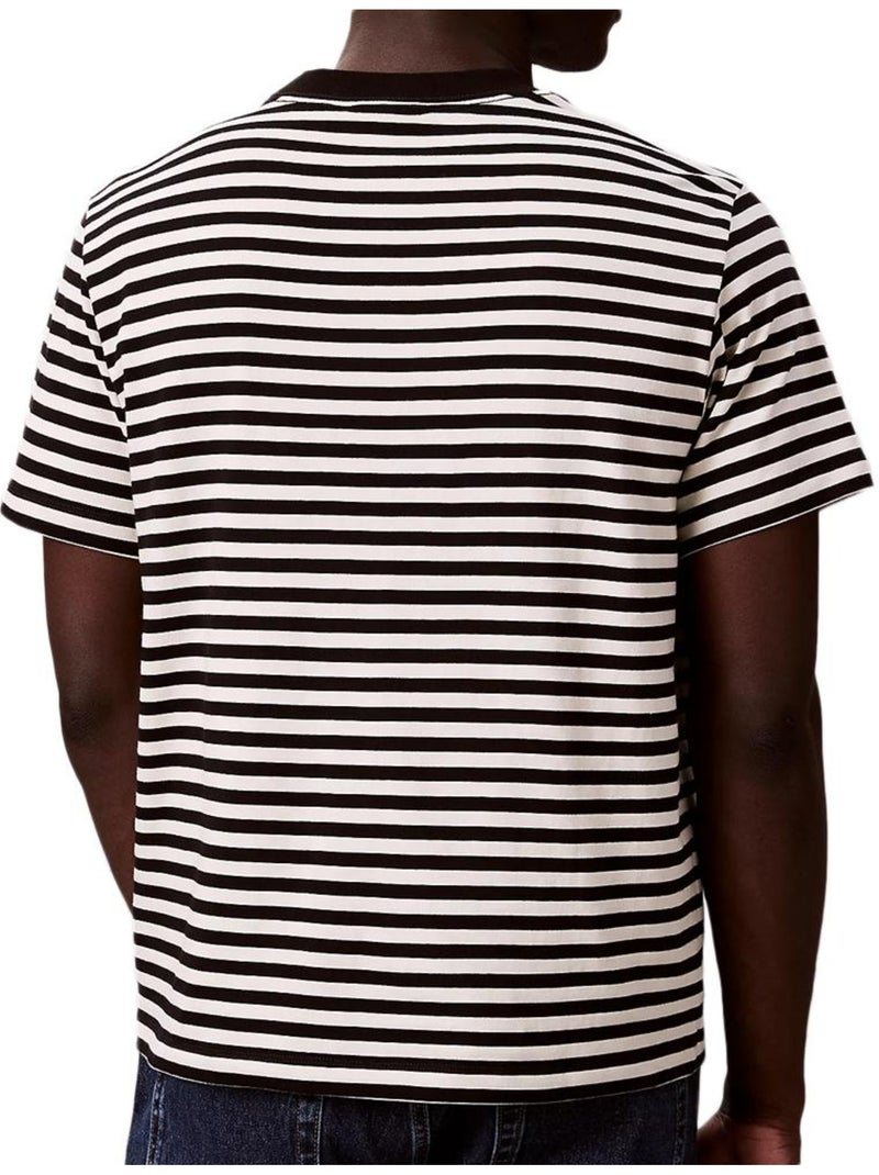 T-Shirt Uomo Calvin Klein Jeans a Righe Nero - Kiabi