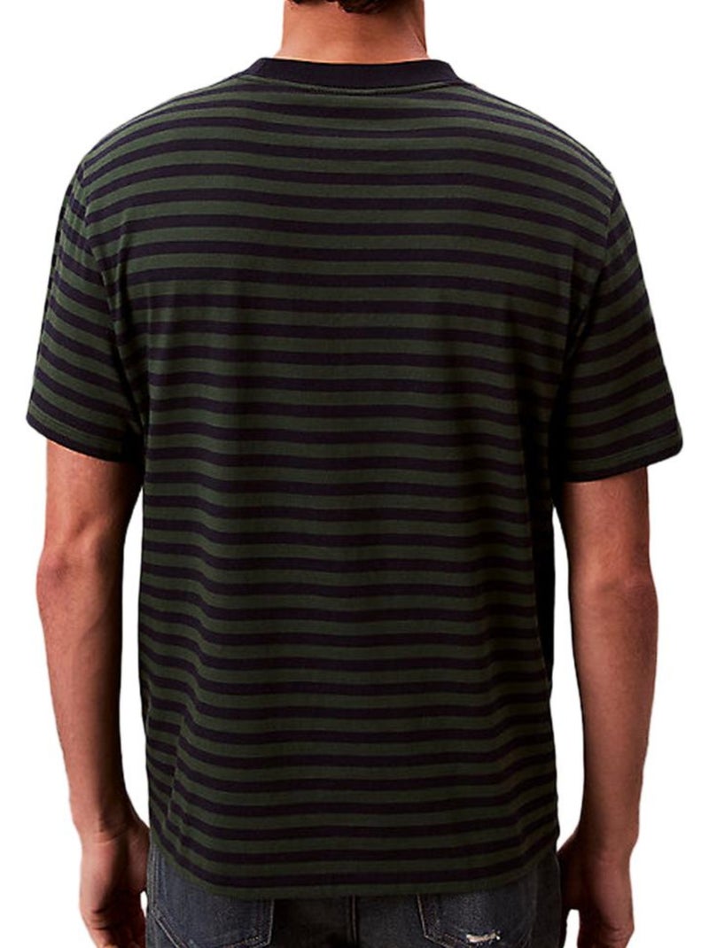 T-Shirt Uomo Calvin Klein Jeans a Righe Verde - Kiabi