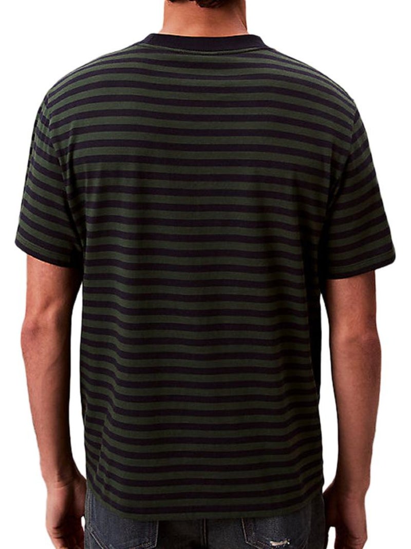 T-Shirt Uomo Calvin Klein Jeans a Righe Verde - Kiabi