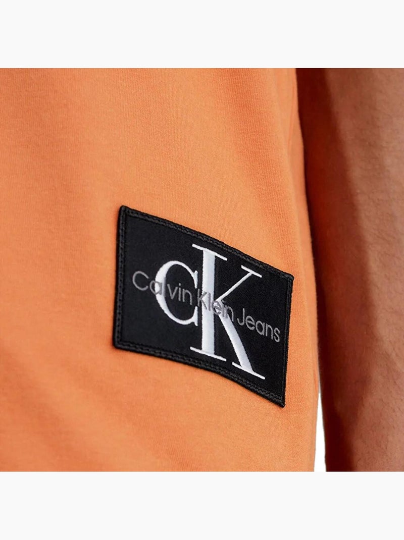 T-shirt Uomo Calvin Klein Jeans con Risvolto e Logo Arancione - Kiabi
