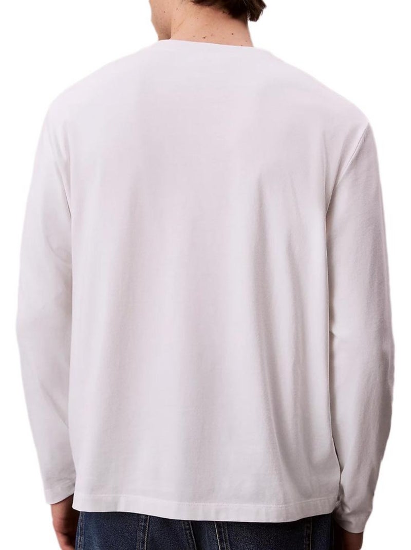 T-Shirt Uomo Maniche Lunghe Calvin Klein Jeans Bianco - Kiabi