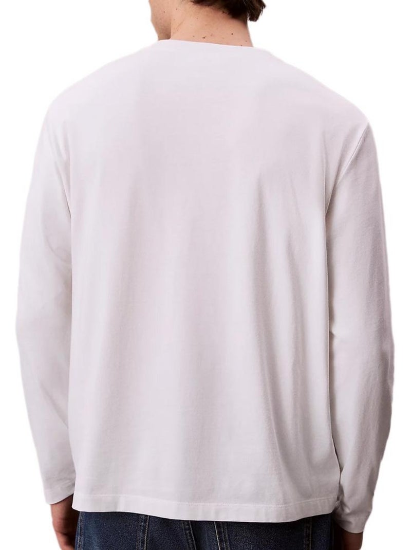 T-Shirt Uomo Maniche Lunghe Calvin Klein Jeans Bianco - Kiabi
