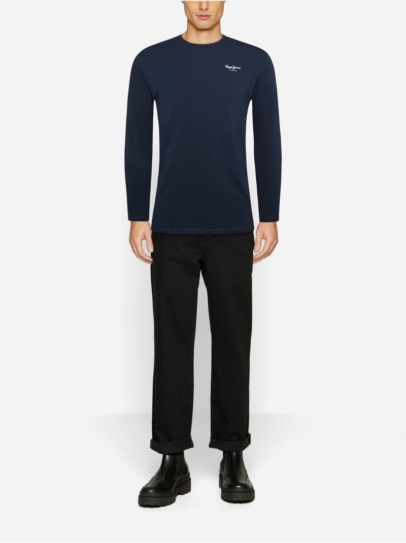 T-Shirt Uomo Maniche Lunghe Pepe Jeans Blu - Kiabi