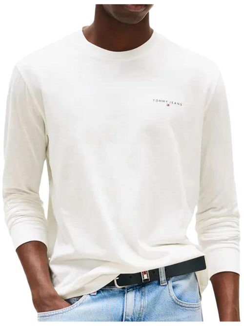 T-Shirt Uomo Maniche Lunghe Tommy Hilfiger con Logo sul Petto - Kiabi T-Shirt Uomo Maniche Lunghe Tommy Hilfiger con Logo sul Petto - Kiabi