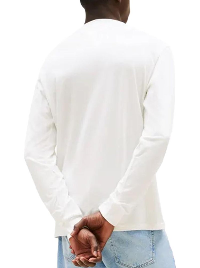 T-Shirt Uomo Maniche Lunghe Tommy Hilfiger con Logo sul Petto Bianco - Kiabi