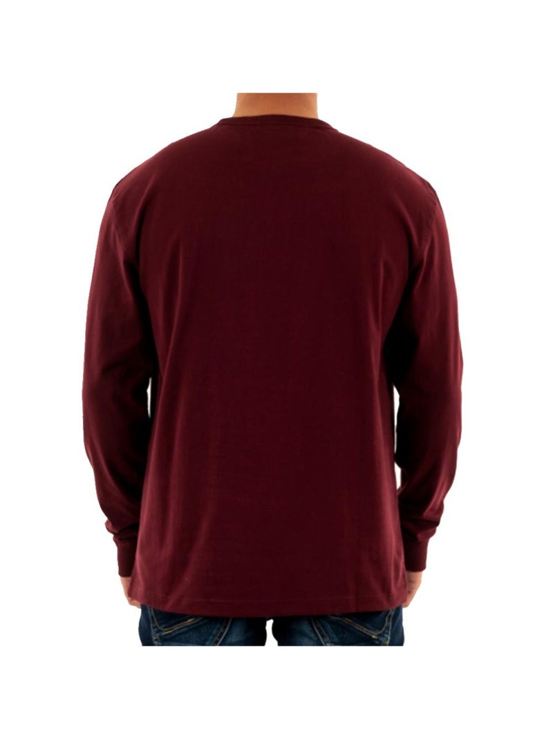 T-shirt Uomo Tommy Hilfiger Maniche Lunghe con Logo Bordeaux - Kiabi