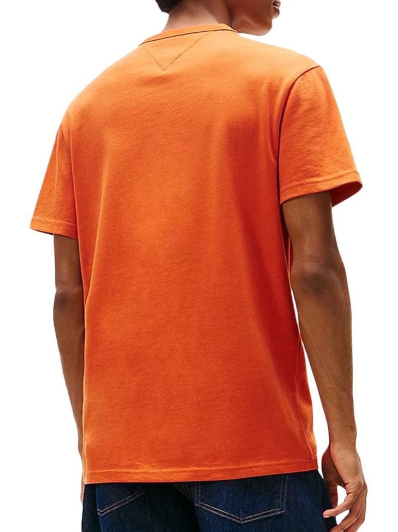 T-shirt Uomo Tommy Jeans con Badge Arancione - Kiabi