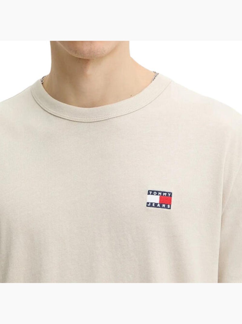 T-shirt Uomo Tommy Jeans con Logo Distintivo Beige - Kiabi